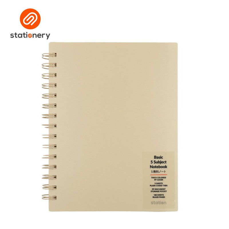 Basic 5 Subject Notebook PP with Pouch - Pastel Color-zoom-