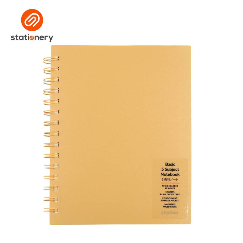 Basic 5 Subject Notebook PP with Pouch - Pastel Color-zoom-