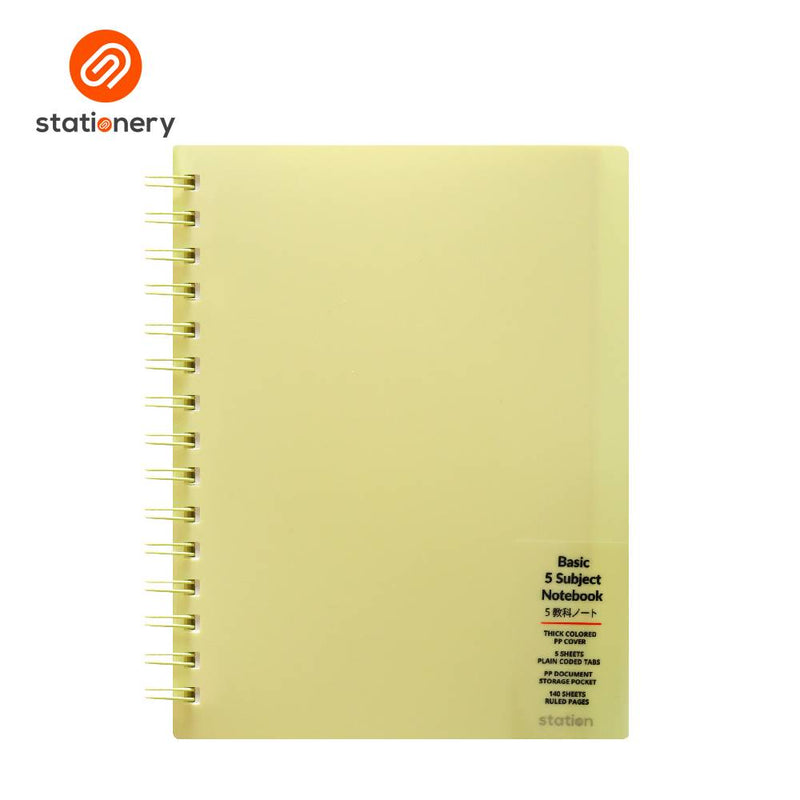 Basic 5 Subject Notebook PP with Pouch - Pastel Color-zoom-