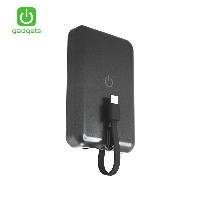 Gadgets Wireless Powerbank 1000mAh with Cable - Black-zoom-