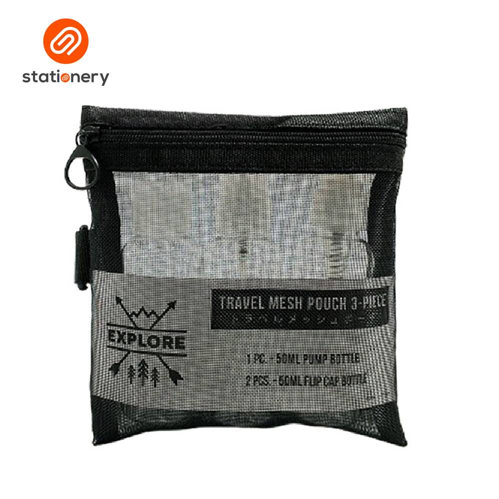 Explore Travel Mesh Pouch with 3 pcs Bottle - 13x13cm