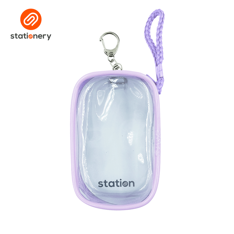 Clear Mini Square Mesh Pouch with Colored Piping - 10.5x6.5x4cm-zoom-