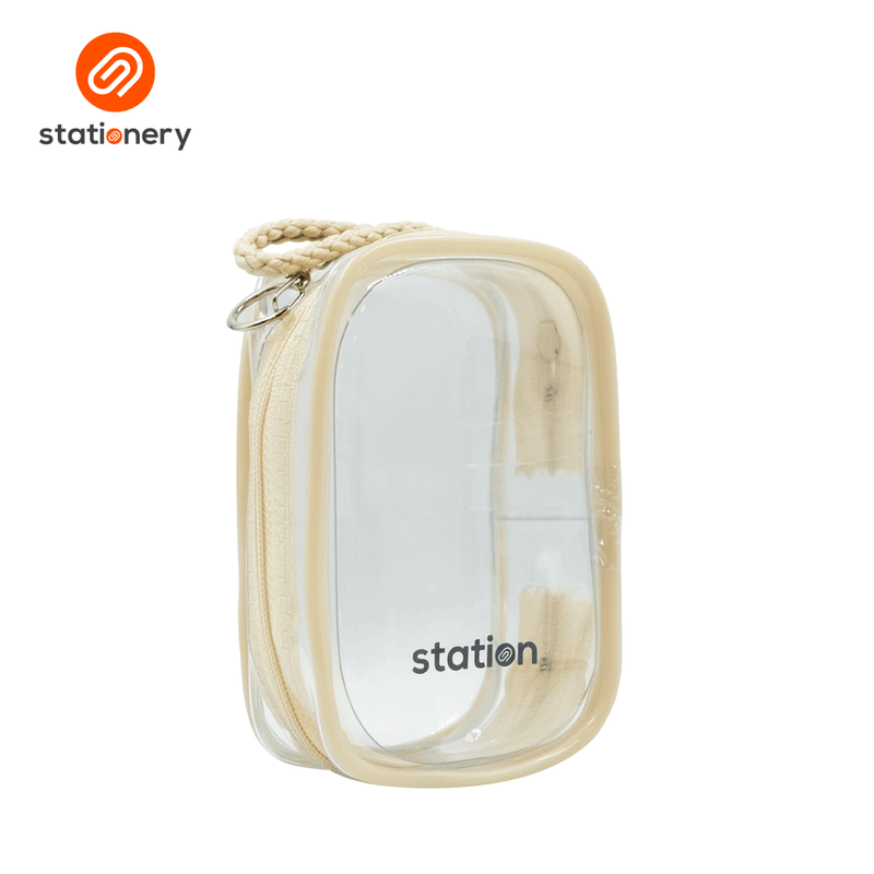 Clear Mini Square Mesh Pouch with Colored Piping - 10.5x6.5x4cm-zoom-