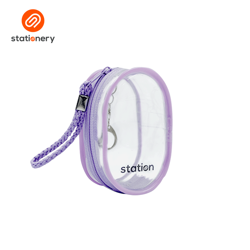 Clear Mini Oblong Mesh Pouch with Colored Piping - 10x6x4cm-zoom-