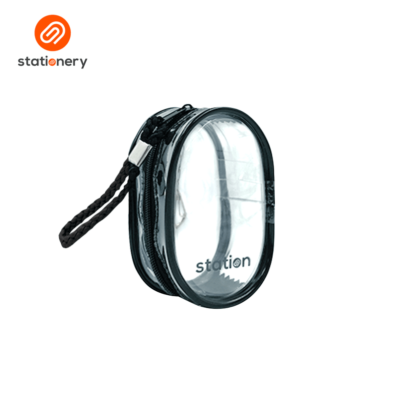 Clear Mini Oblong Mesh Pouch with Colored Piping - 10x6x4cm-zoom-