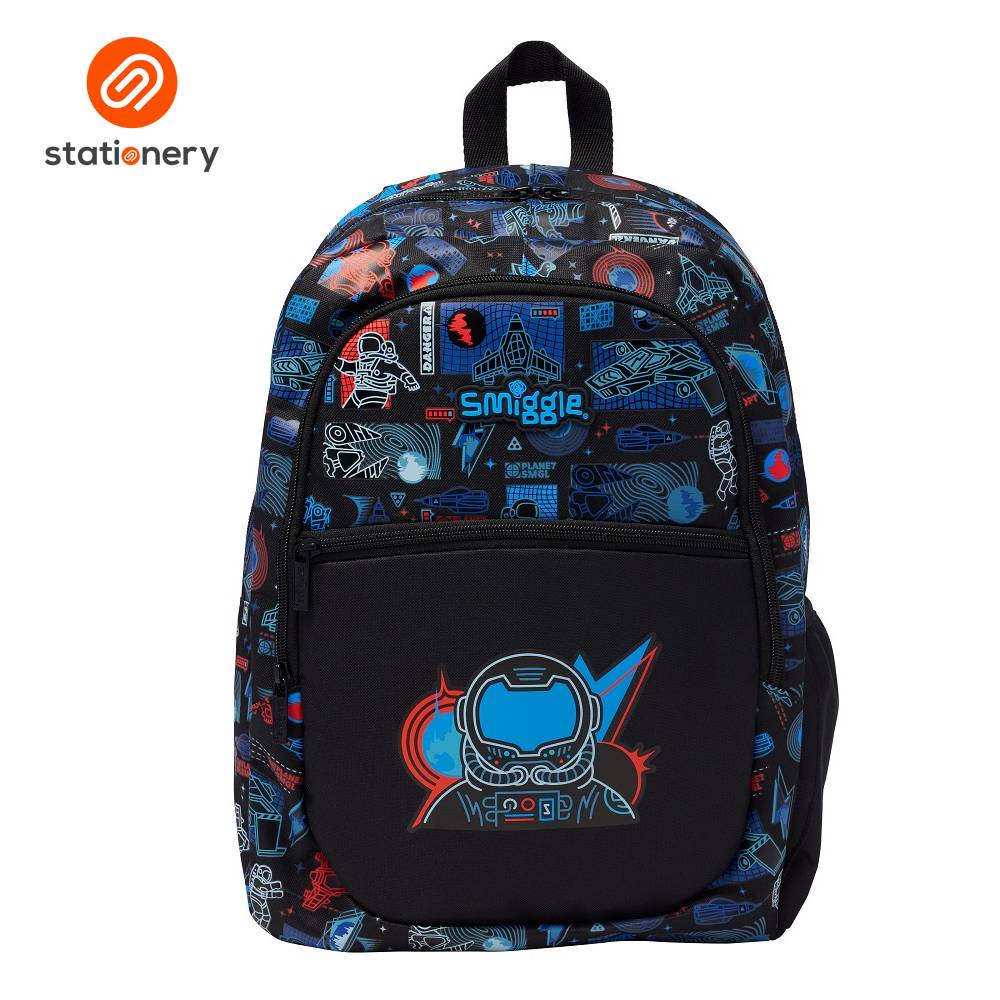 Smiggle Rush Classic Lite Backpack - Black Mid Blue