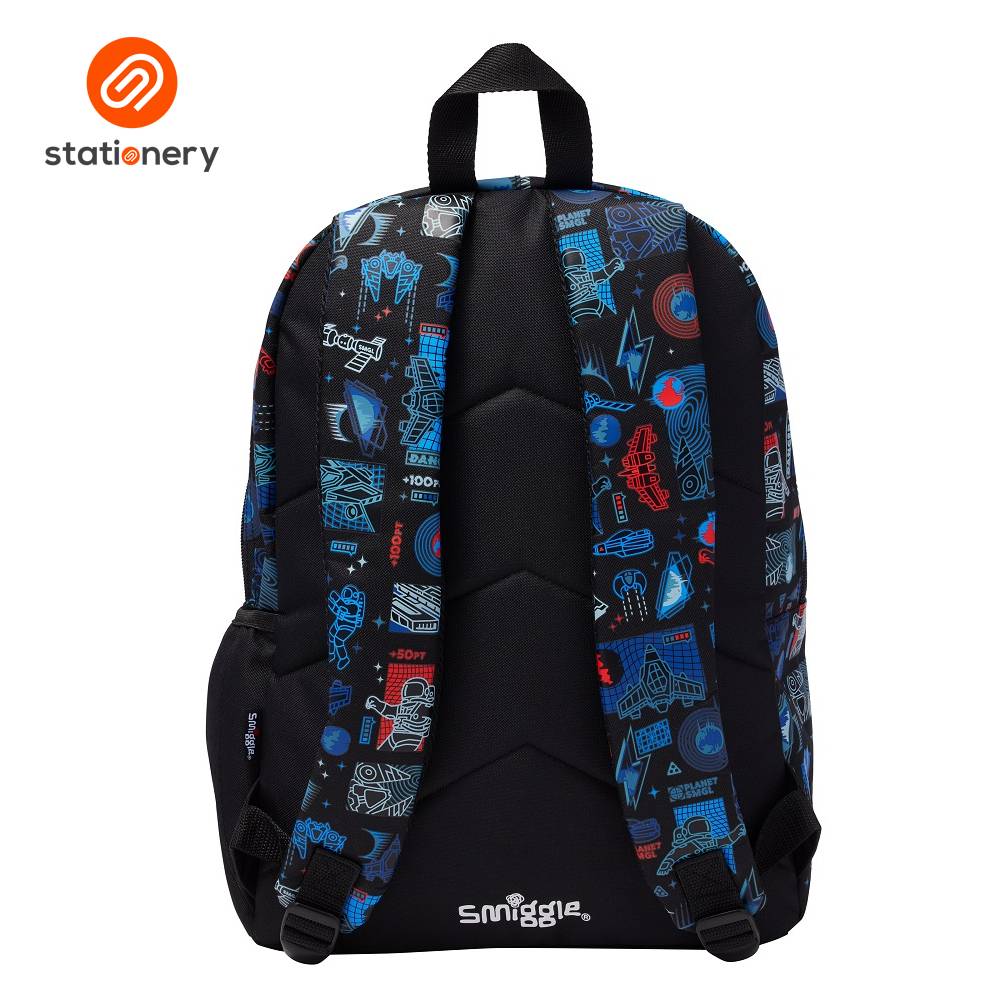 Smiggle Rush Classic Lite Backpack - Black Mid Blue-2