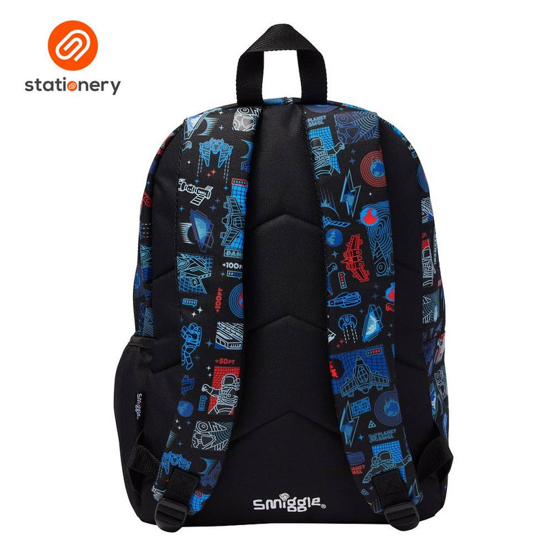 Smiggle Rush Classic Lite Backpack - Black Mid Blue-zoom-