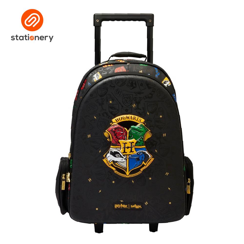 Smiggle Harry Potter Trolley Backpack With Light Up Wheels Black