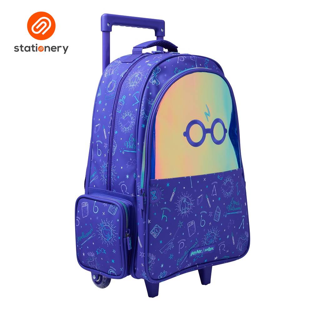 Smiggle Harry Potter Trolley Backpack With Light Up Wheels - Purple-zoom-3