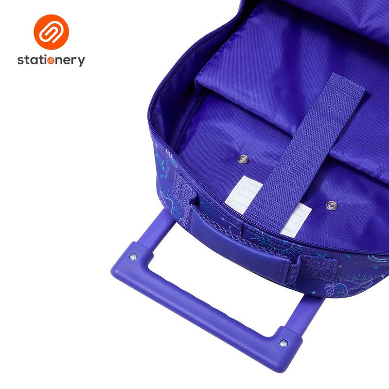 Smiggle Harry Potter Trolley Backpack With Light Up Wheels - Purple-zoom-