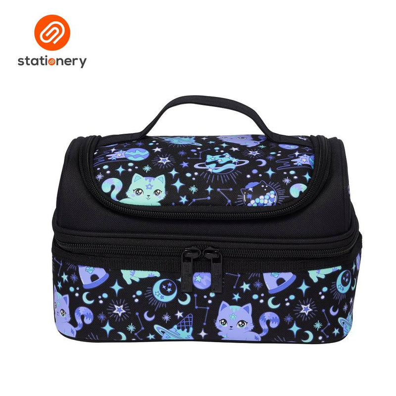 Smiggle Rush Double Decker Lunchbox - Black-zoom-