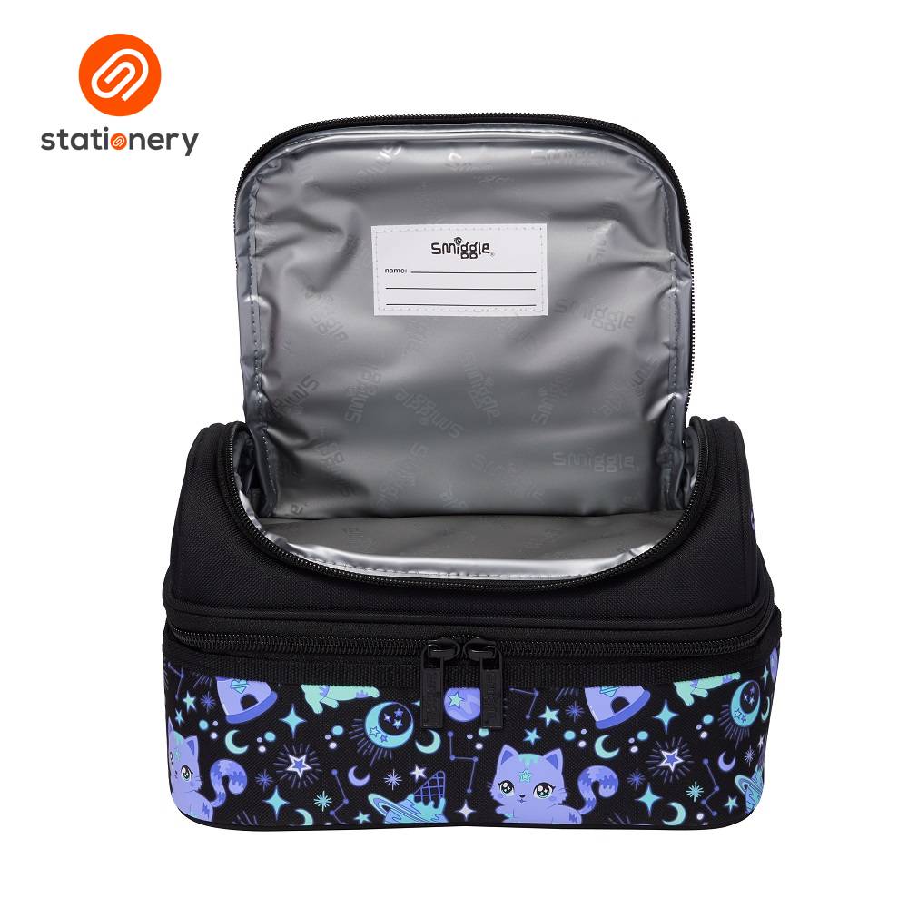Smiggle Rush Double Decker Lunchbox - Black-zoom-2