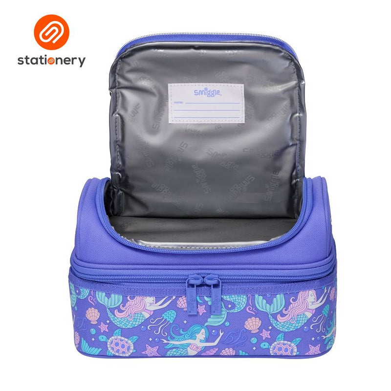 Smiggle Rush Double Decker Lunchbox - Purple-zoom-