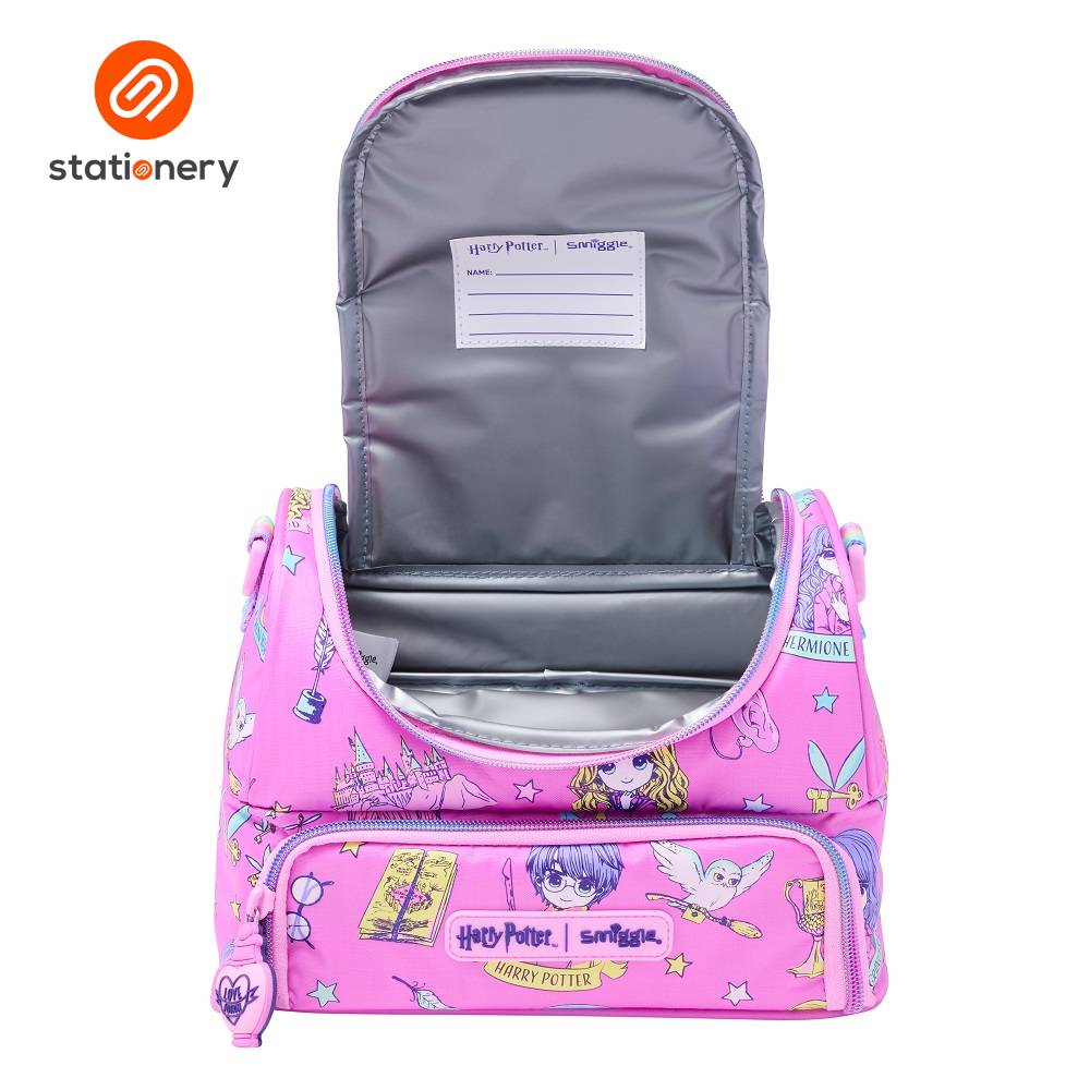 Smiggle Harry Potter Double Compartment Lunchbox With Strap - Pink
