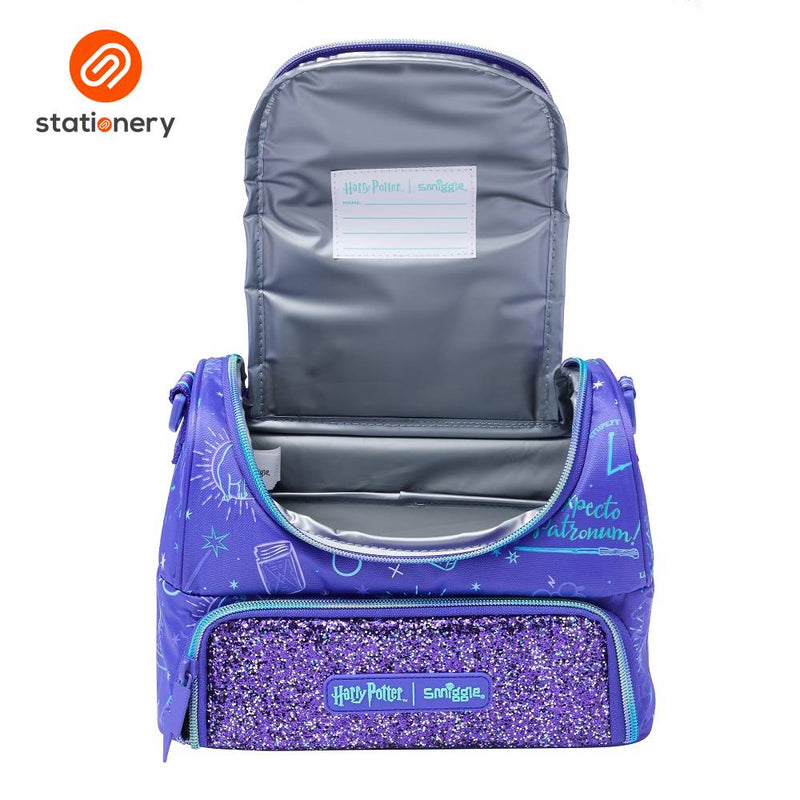 Smiggle Harry Potter Double Compartment Lunchbox With Strap - Purple-zoom-