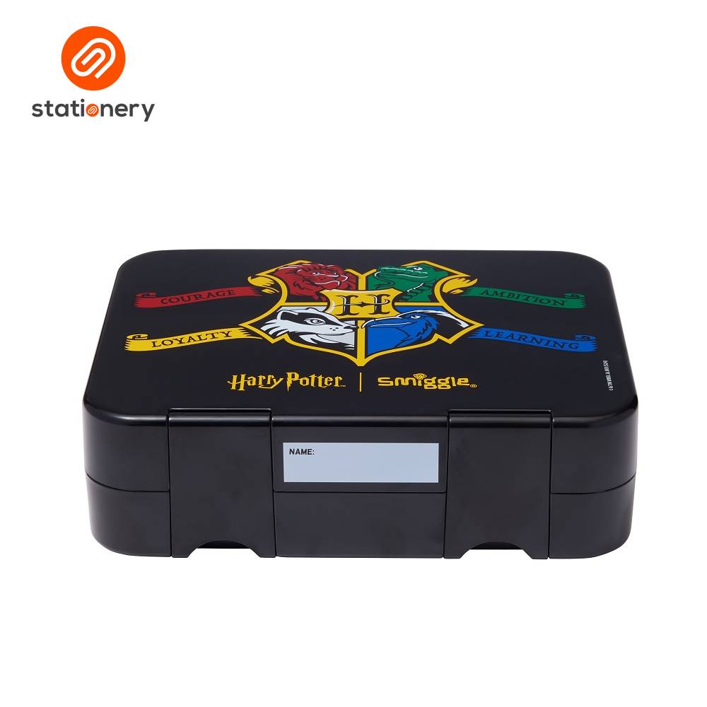 Smiggle Harry Potter Large Happy Bento Lunchbox - Black-zoom-3