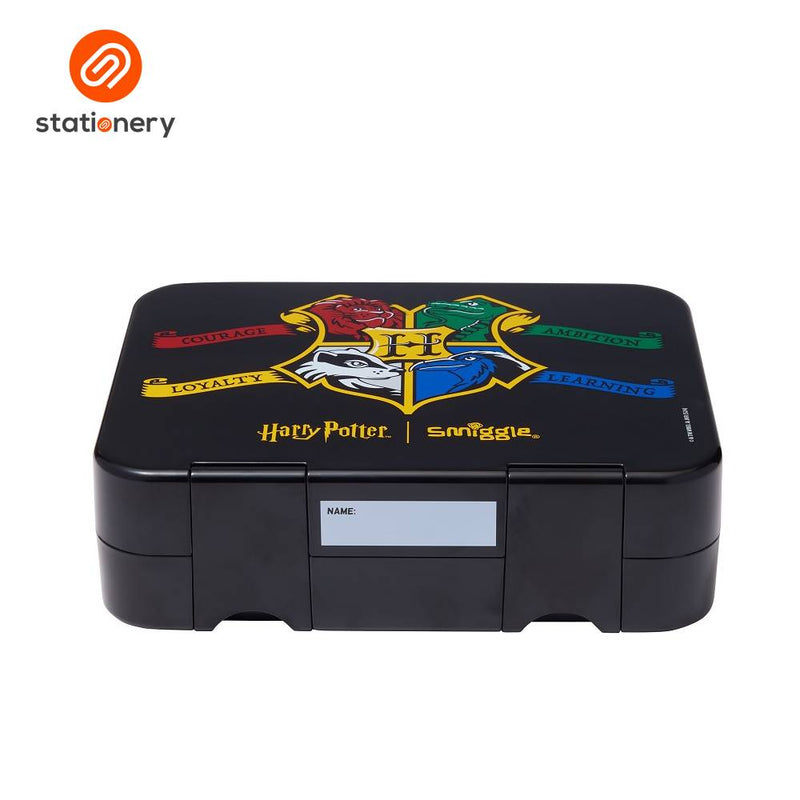 Smiggle Harry Potter Large Happy Bento Lunchbox - Black-zoom-