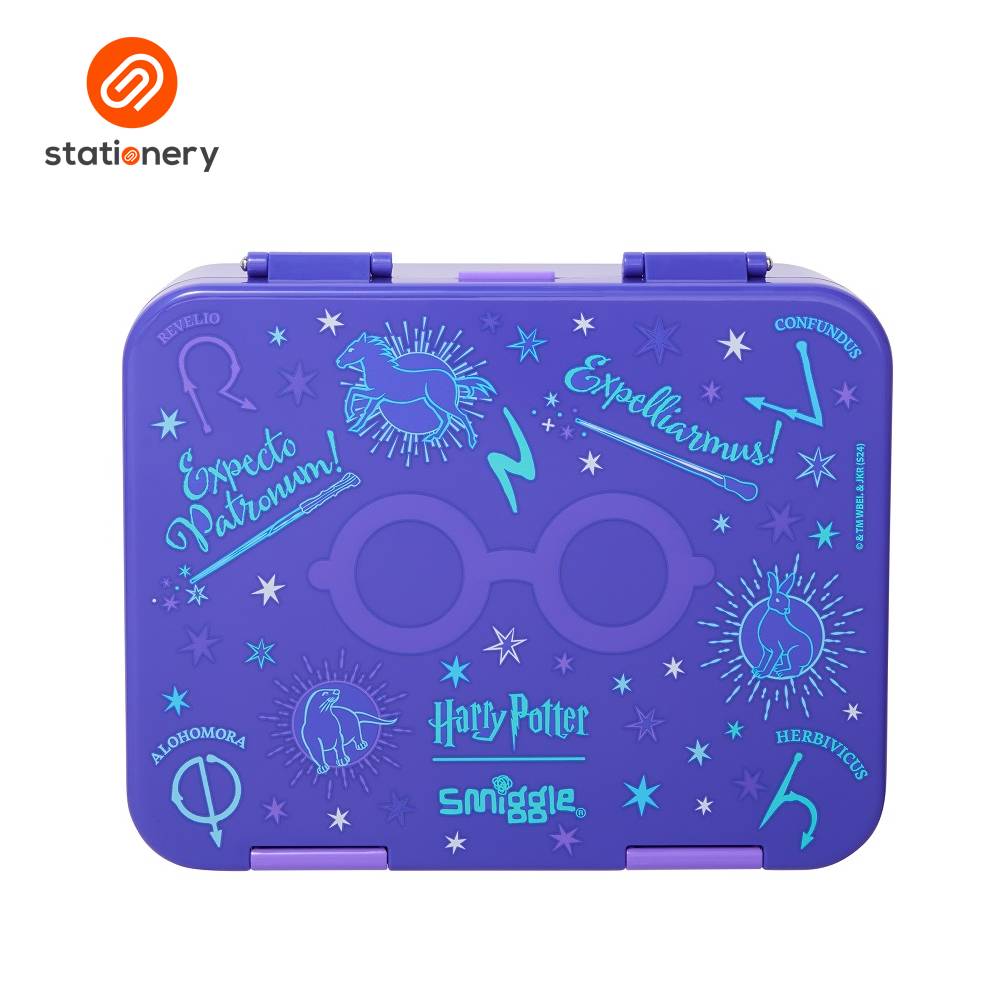 Smiggle Harry Potter Large Happy Bento Lunchbox - Purple