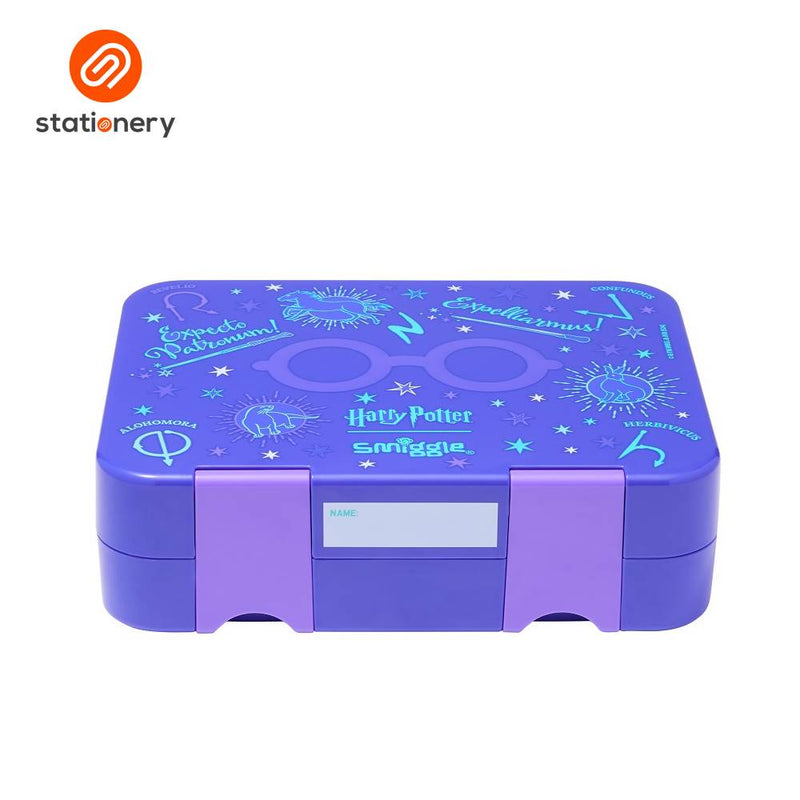 Smiggle Harry Potter Large Happy Bento Lunchbox - Purple-zoom-