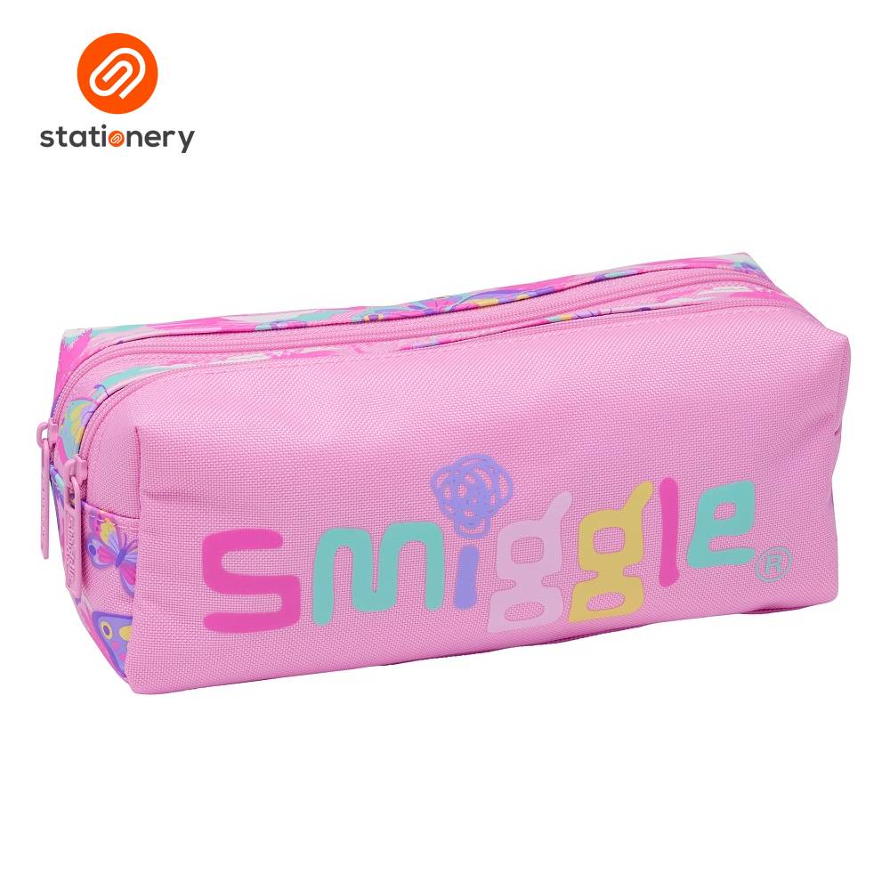 Smiggle Rush Twin Zip Pencil Case - Pink-1