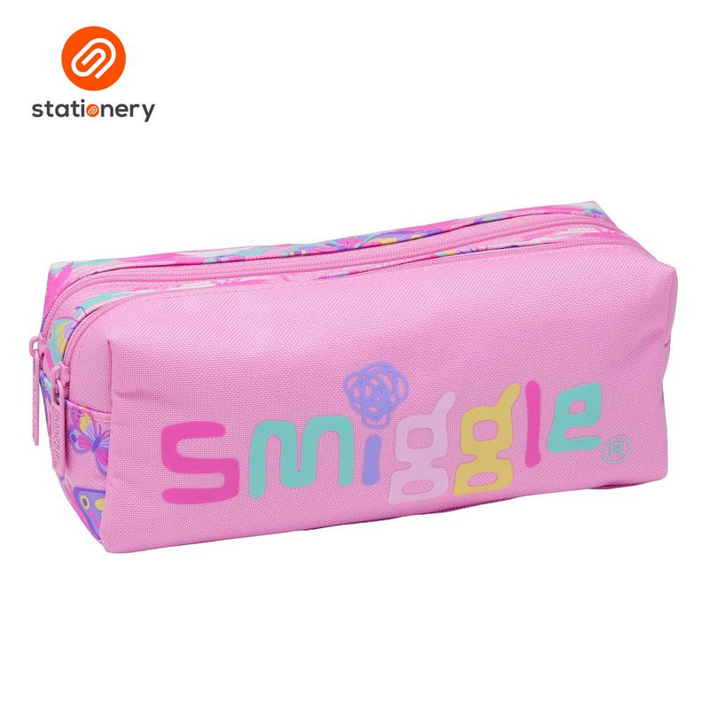 Smiggle Rush Twin Zip Pencil Case - Pink-zoom-