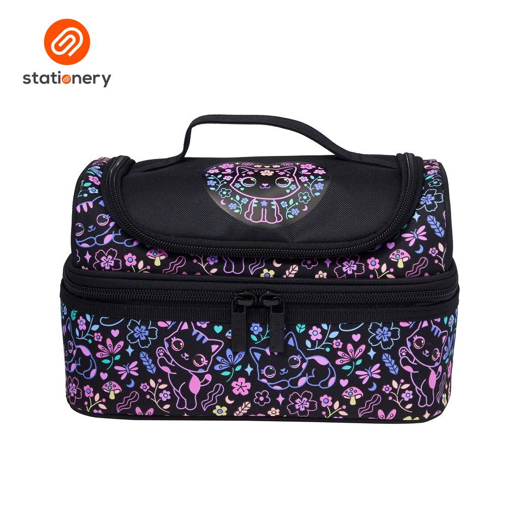 Smiggle Eclipse Double Decker Lunchbox - Black Mix