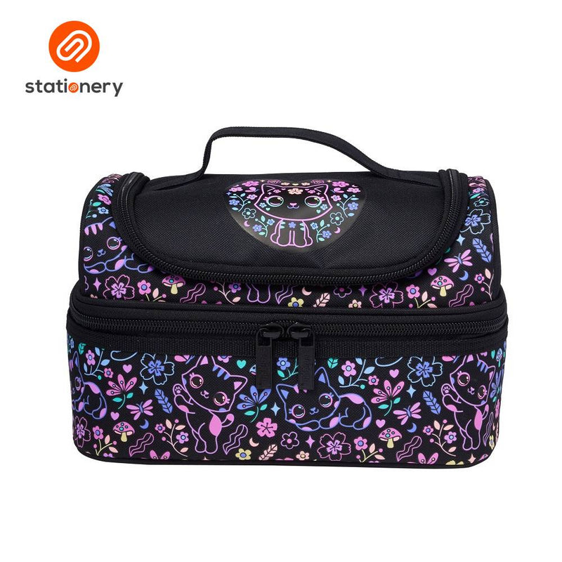 Smiggle Eclipse Double Decker Lunchbox - Black Mix-zoom-