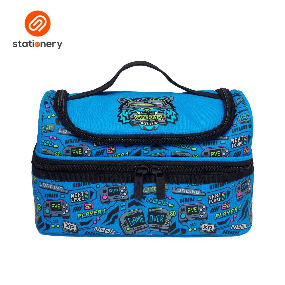 Smiggle Eclipse Double Decker Lunchbox - Mid Blue