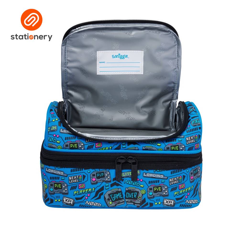 Smiggle Eclipse Double Decker Lunchbox - Mid Blue