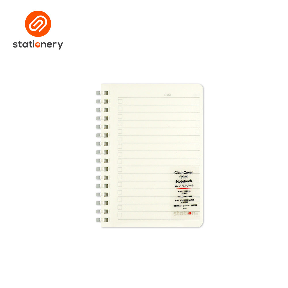 PP Clear Cover Spiral Pocket Notebook - A6