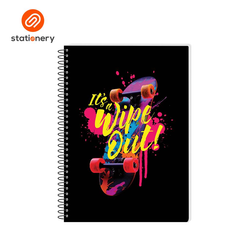Advance Spring Leaf Spiral Notebook Black Collection Pack of 5-zoom-2