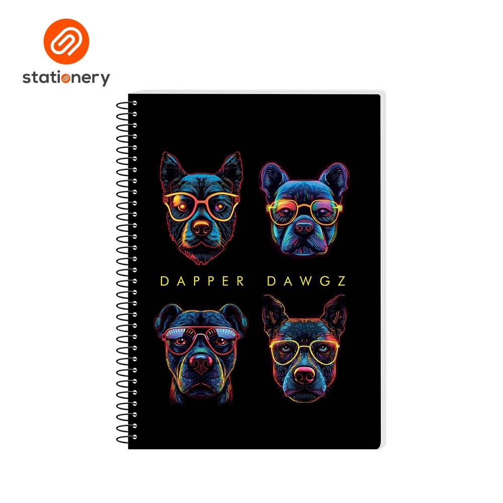 Advance Spring Leaf Spiral Notebook Black Collection Pack of 5-zoom-3