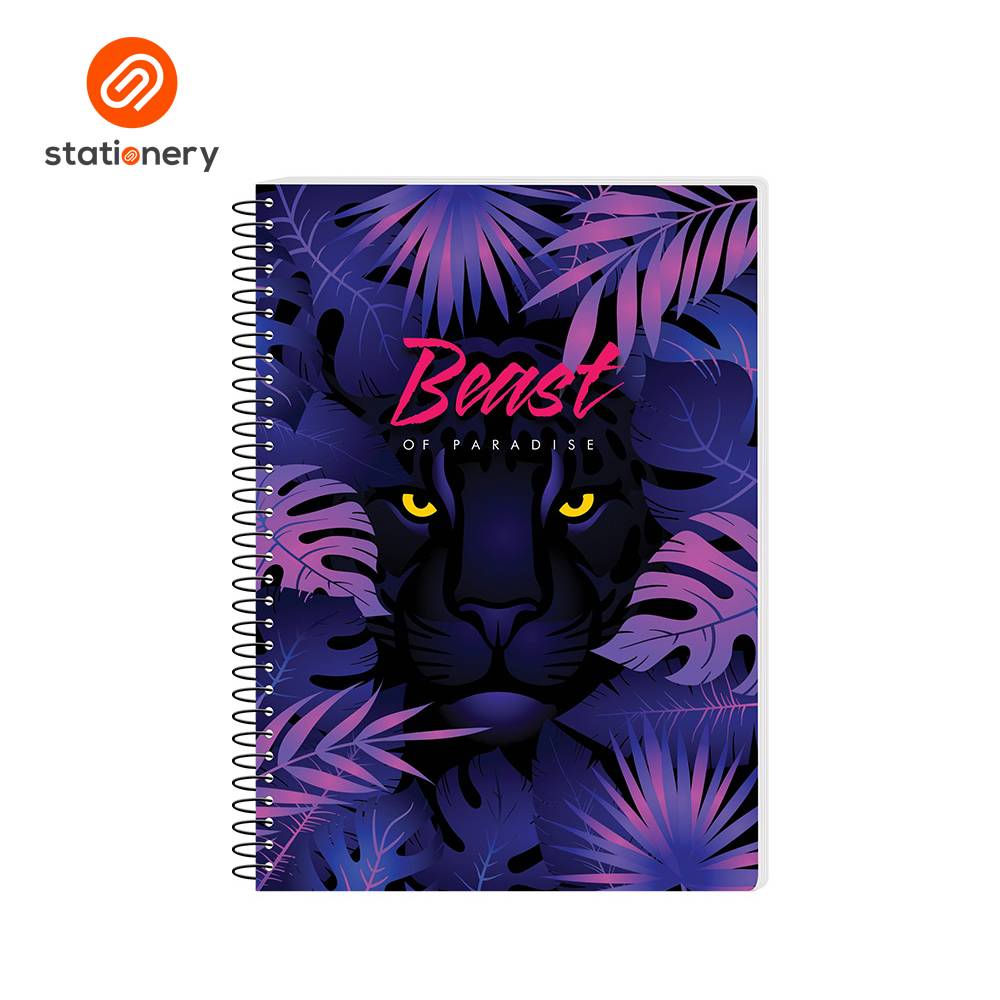 Advance Spring Leaf Spiral Notebook Black Collection Pack of 5-zoom-4