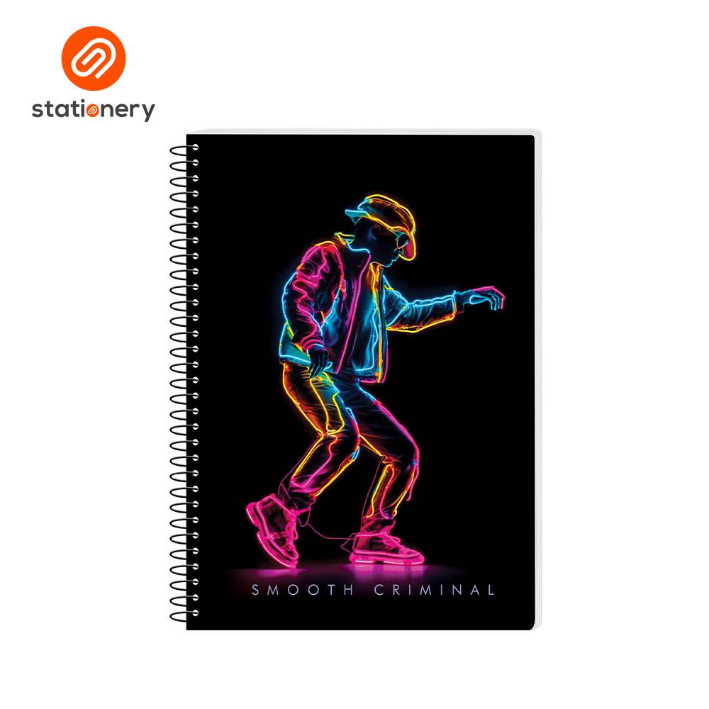 Advance Spring Leaf Spiral Notebook Black Collection Pack of 5-zoom-5