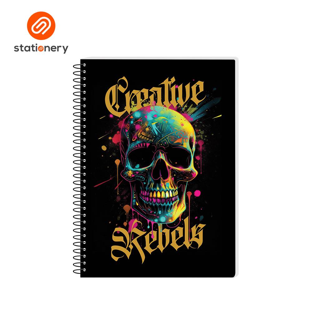 Advance Spring Leaf Spiral Notebook Black Collection Pack of 5-8
