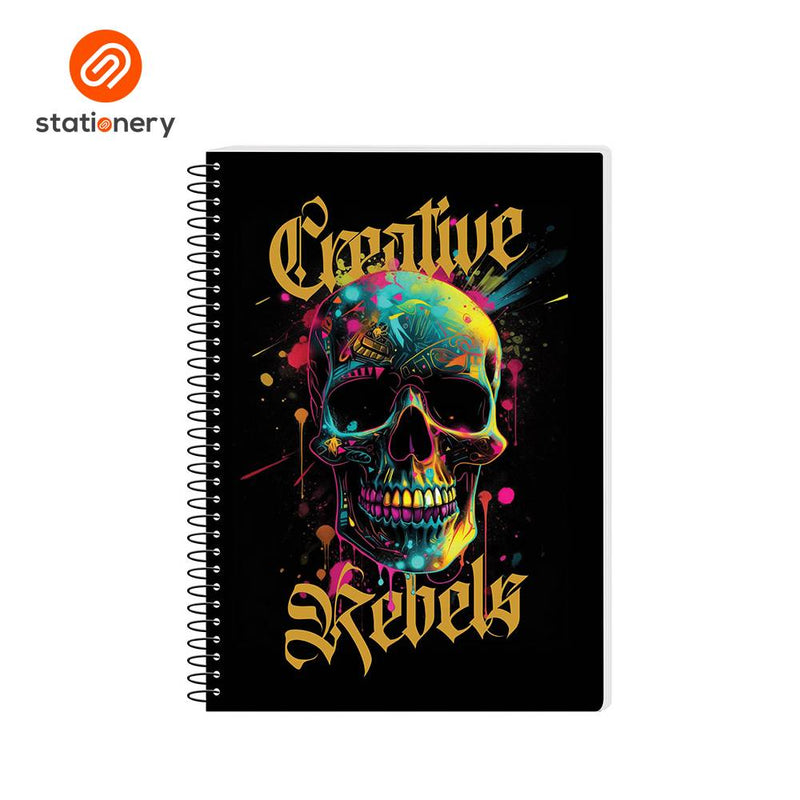 Advance Spring Leaf Spiral Notebook Black Collection Pack of 5-zoom-