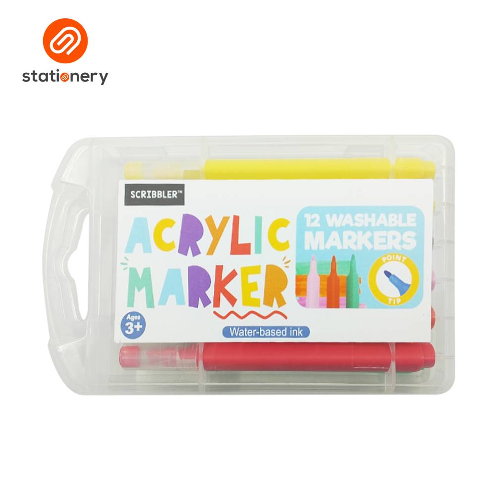 Scribbler Acrylic Washable Markers 12 Colors-zoom-1