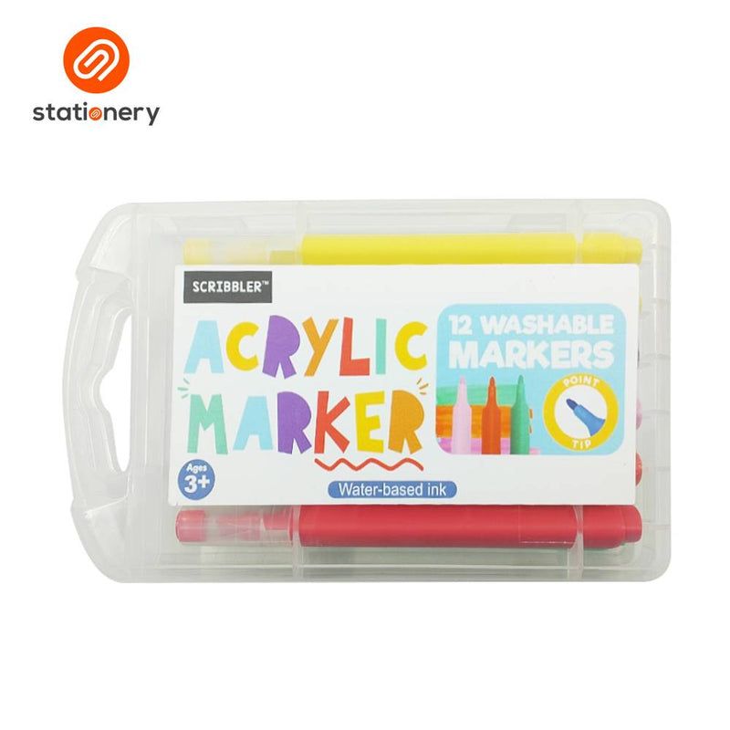 Scribbler Acrylic Washable Markers 12 Colors-zoom-