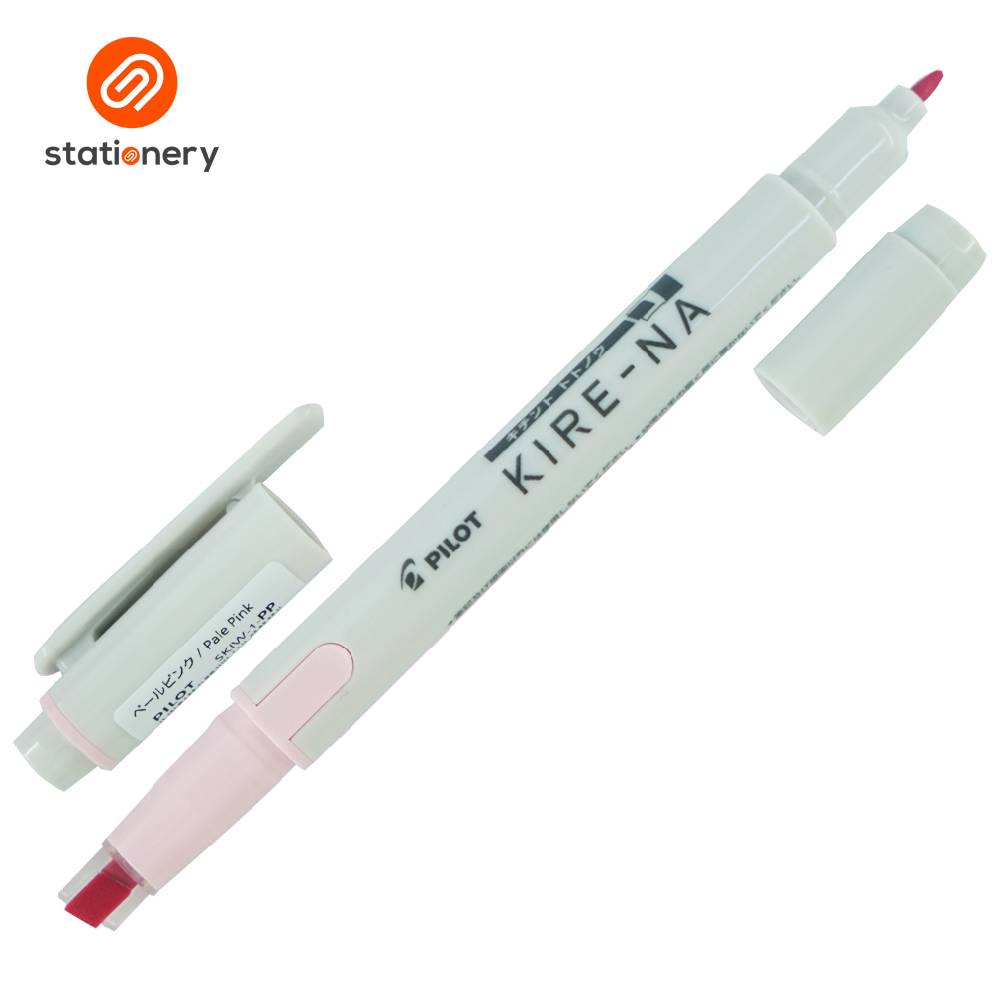 Pilot Kure-NA marker with pink cap and tip on a white background, featuring the Stationery brand logo.