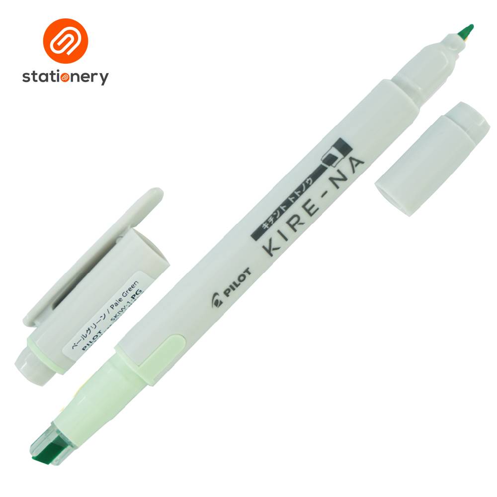 Pilot KIRE-NA marker pen with green cap on a white background, featuring the Stationery brand logo.