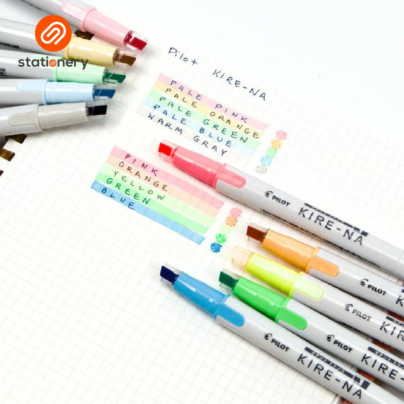 Pilot Kire-Na Dual Tip Highlighter Set - Basic Colors-zoom-
