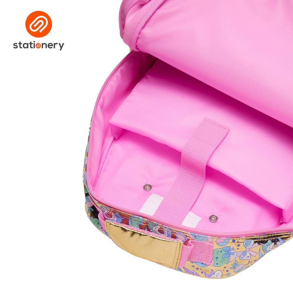 Smiggle Radiant Trolley Backpack with Light Up Wheels - Gold-2