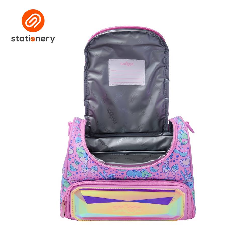 Smiggle Radiant Large Double Lunchbox With Strap - Pink-2