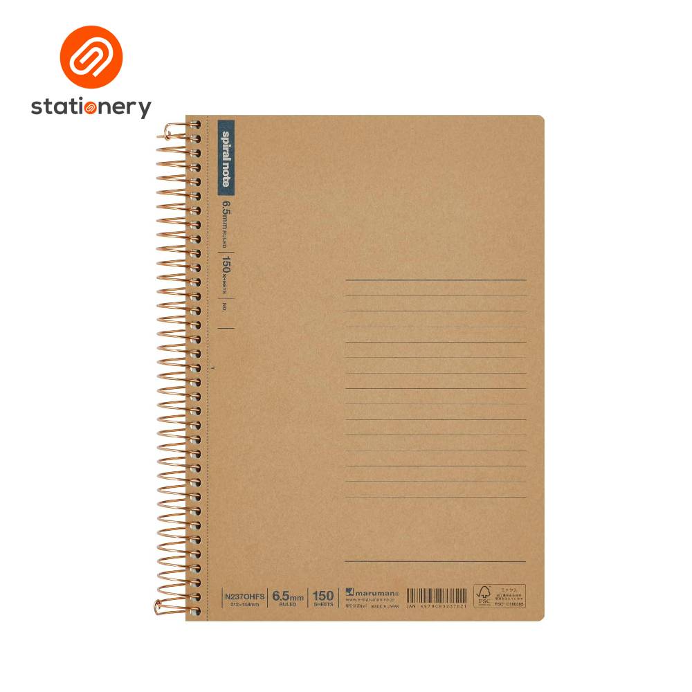 Maruman Spiral Notebook Basic Ruled A5 - 150 Sheets-zoom-1