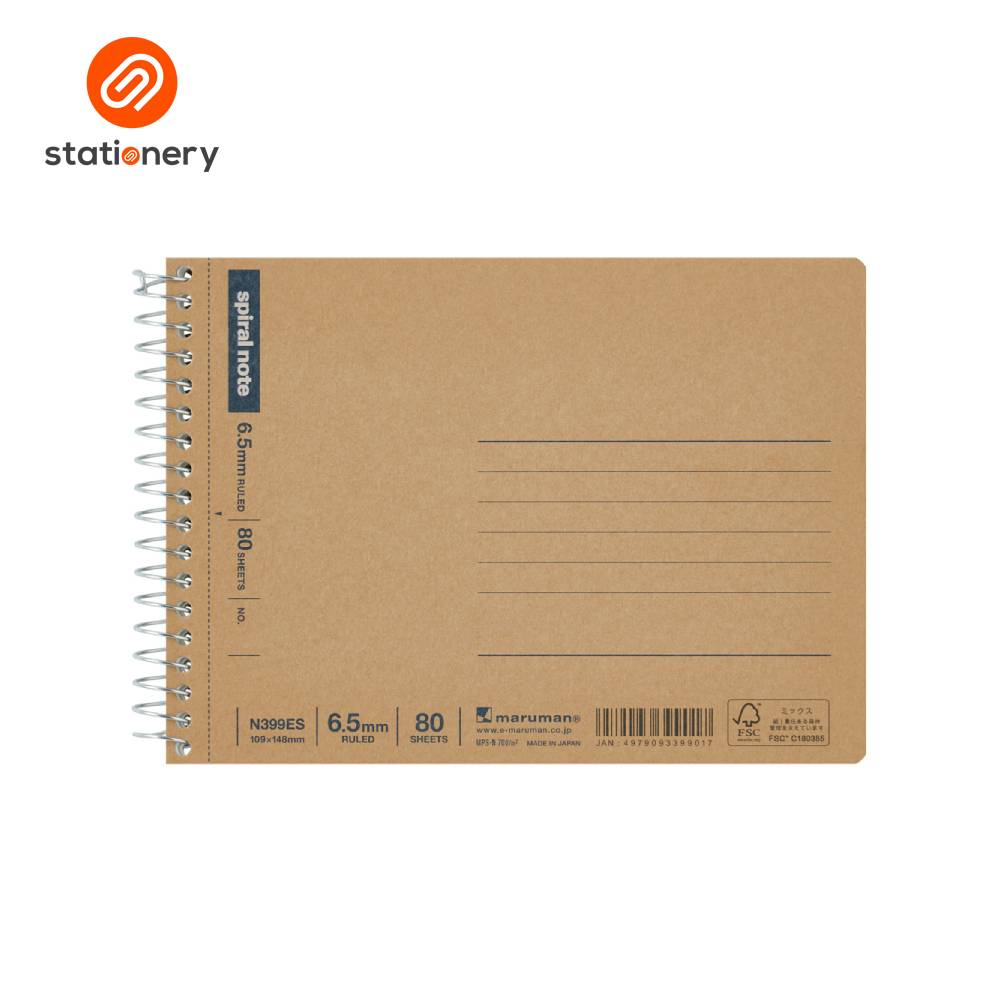 Maruman Spiral Notebook Horizontal Lines A6 - 80 Sheets-zoom-1