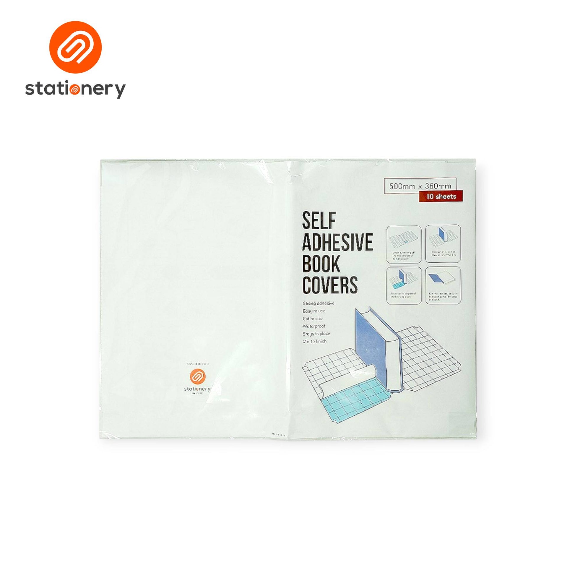 Self Adhesive Book Covers 10 Sheets per Pack - 500x360mm-1
