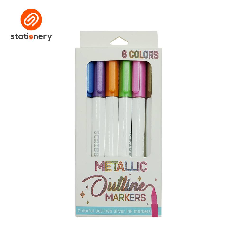 Scribbler Metallic Outline Markers 6 Colors