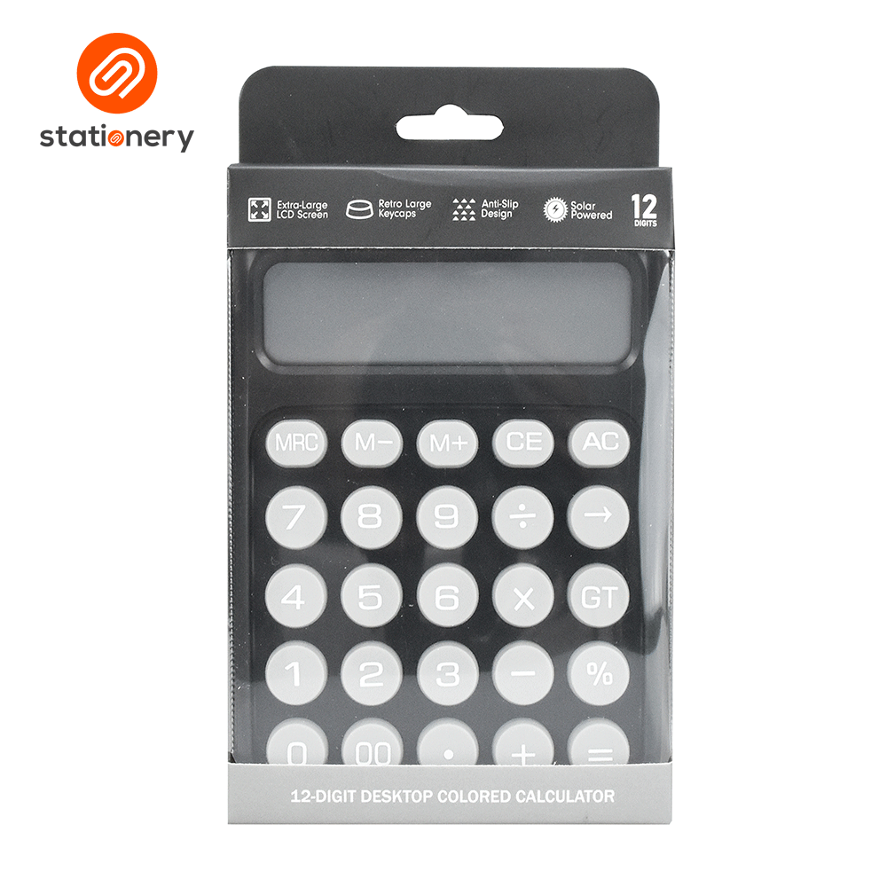 12 Digits Desktop Colored Calculator with Solar-19