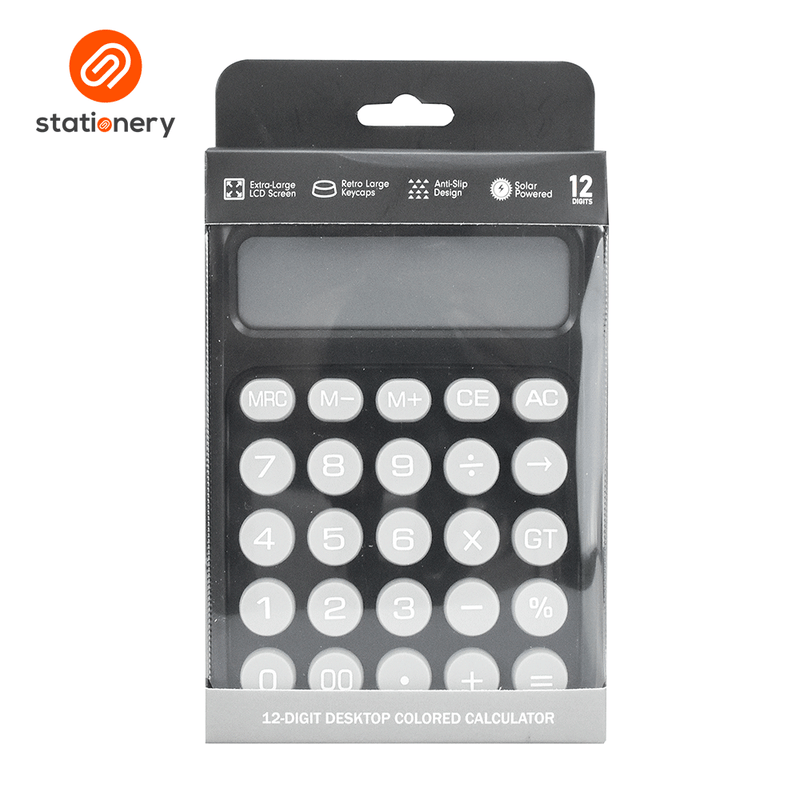 12 Digits Desktop Colored Calculator with Solar-zoom-